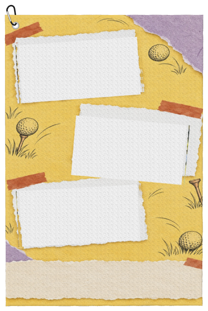 Family Scrapbook Custom Golf Towel — before personalization