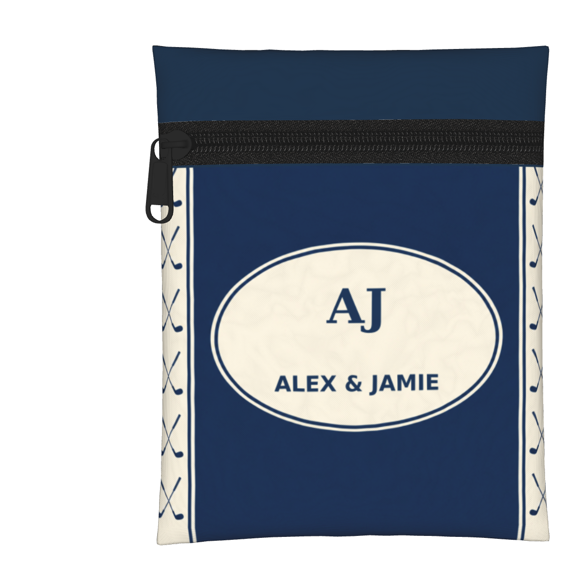 Partners at the Club Personalized Golf Pouch — White, personalized example