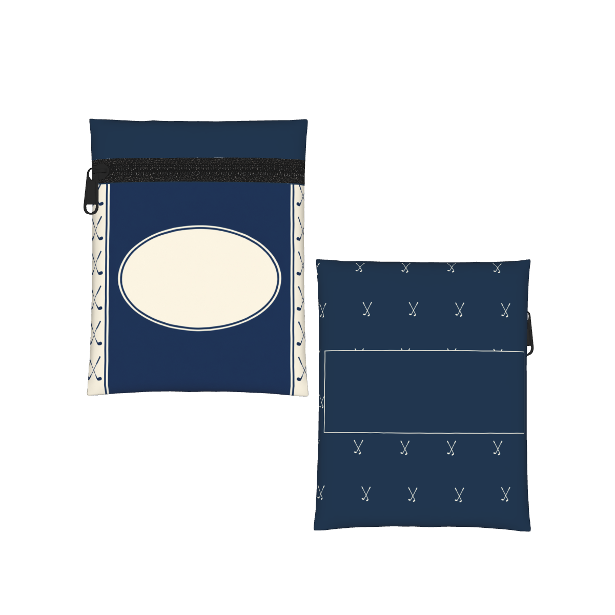 Partners at the Club Personalized Golf Pouch — White, before personalization — front and back