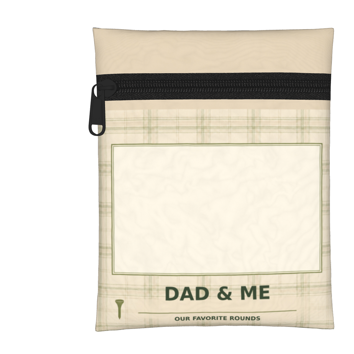 Dad & Me Keepsake Personalized Golf Pouch — White, before personalization