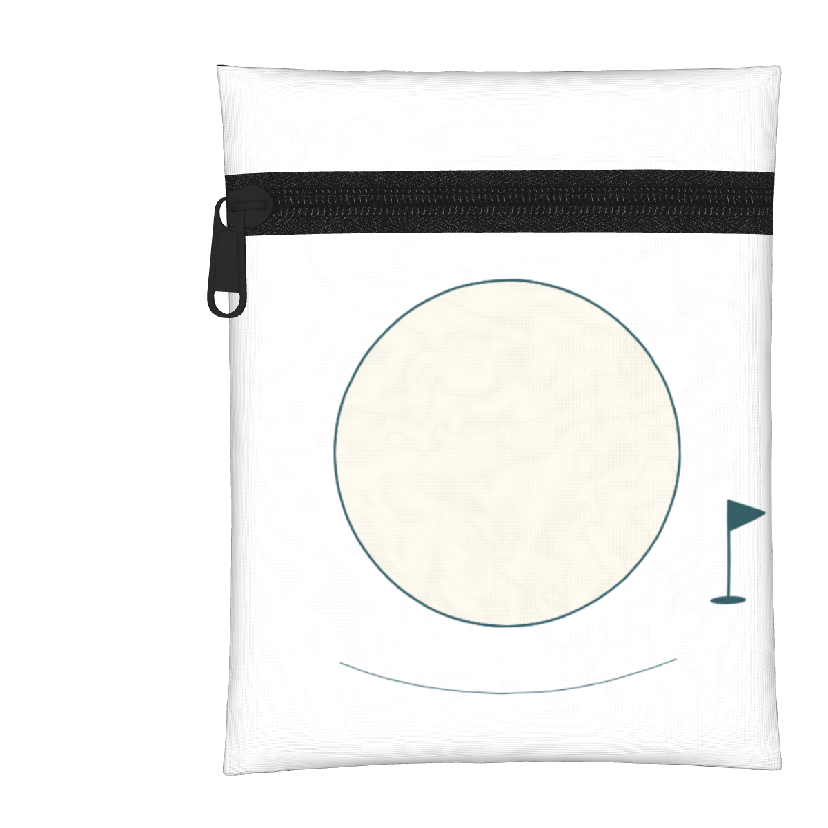 Portrait on the Green Personalized Golf Pouch — White, before personalization