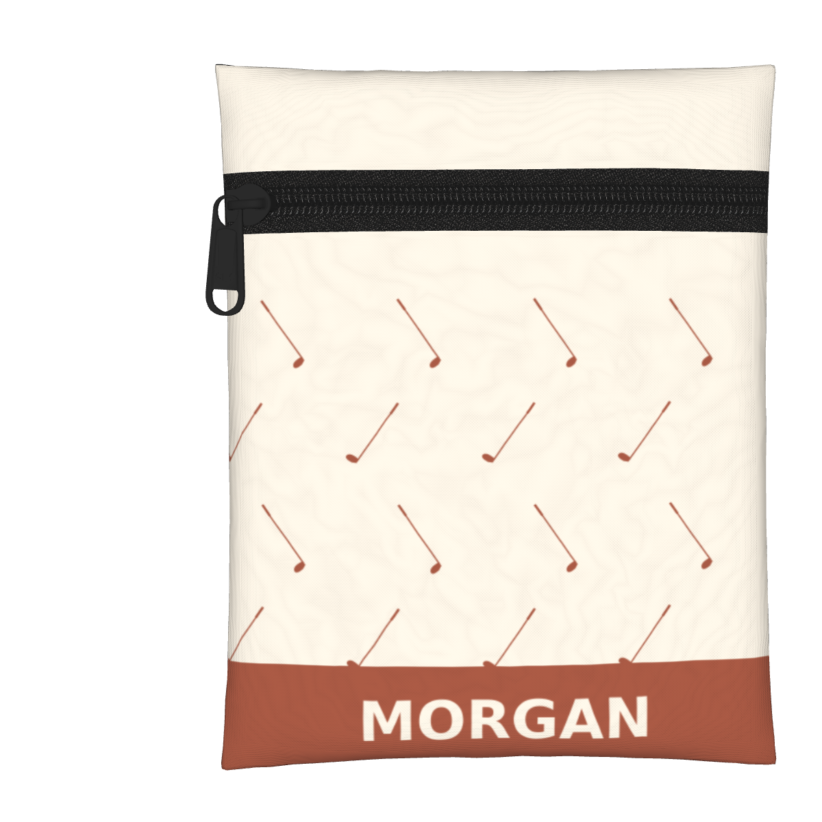 Terracotta Club Personalized Golf Pouch — White, personalized example