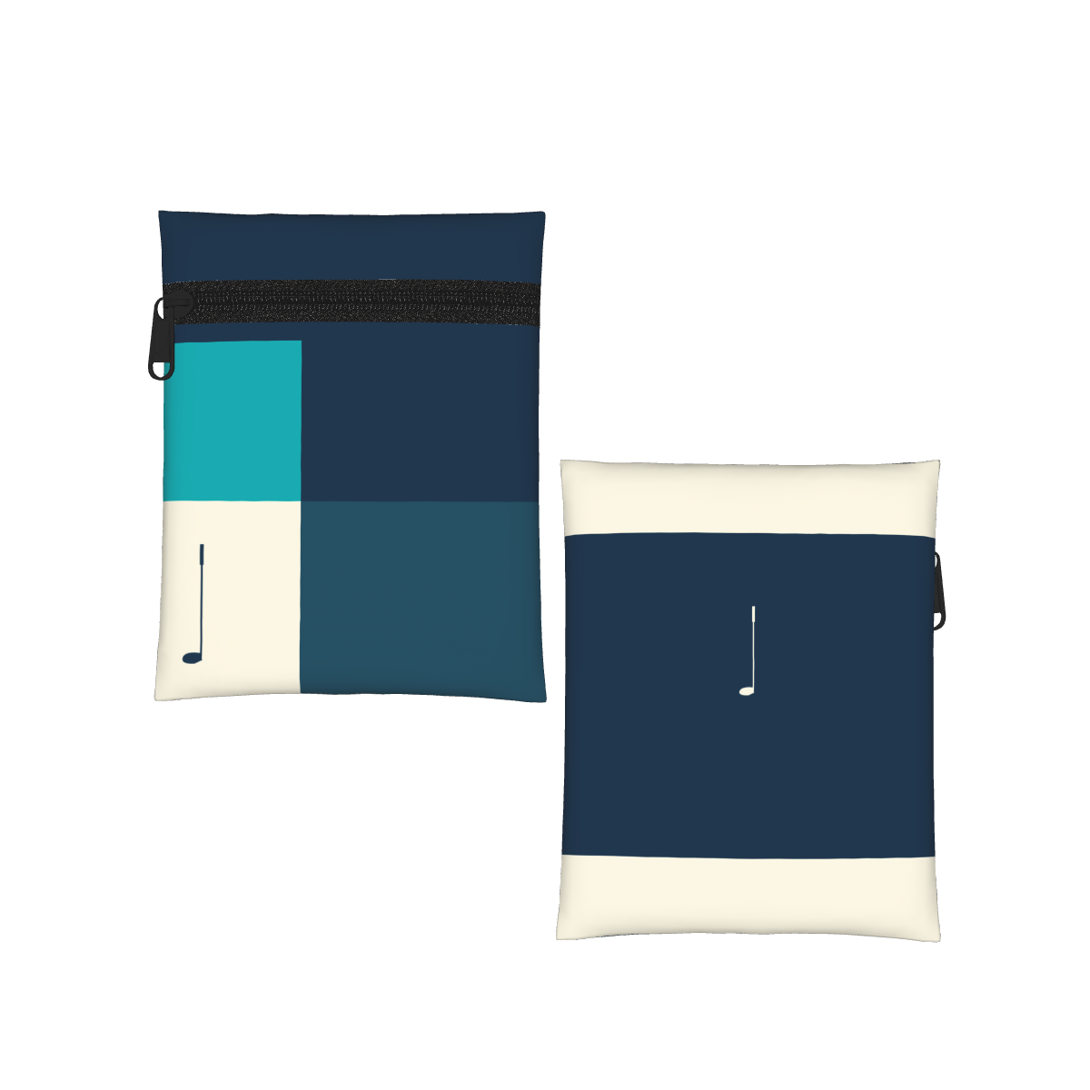 Color Block Club Personalized Golf Pouch — White, before personalization — front and back