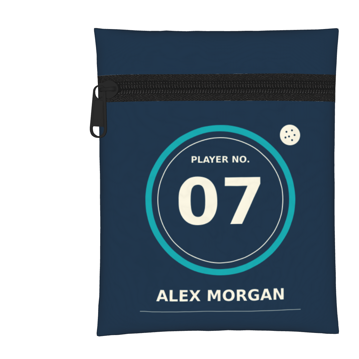 Player Number Personalized Golf Pouch — White, personalized example