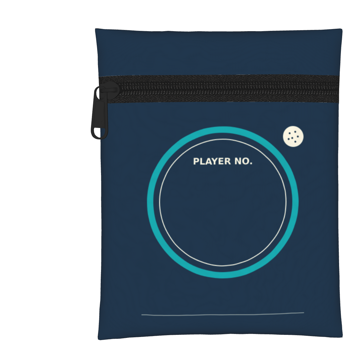 Player Number Personalized Golf Pouch — White, before personalization