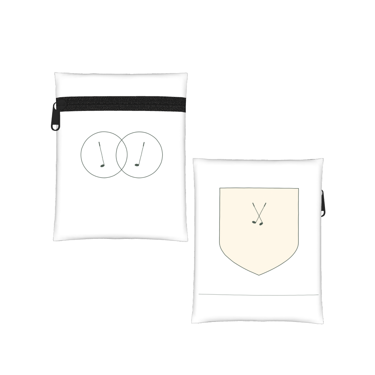 Years Together Personalized Golf Pouch — White, before personalization — front and back