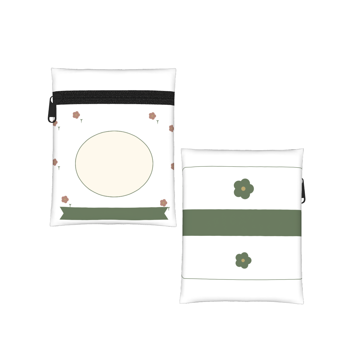 Our Little Family Personalized Golf Pouch — White, before personalization — front and back