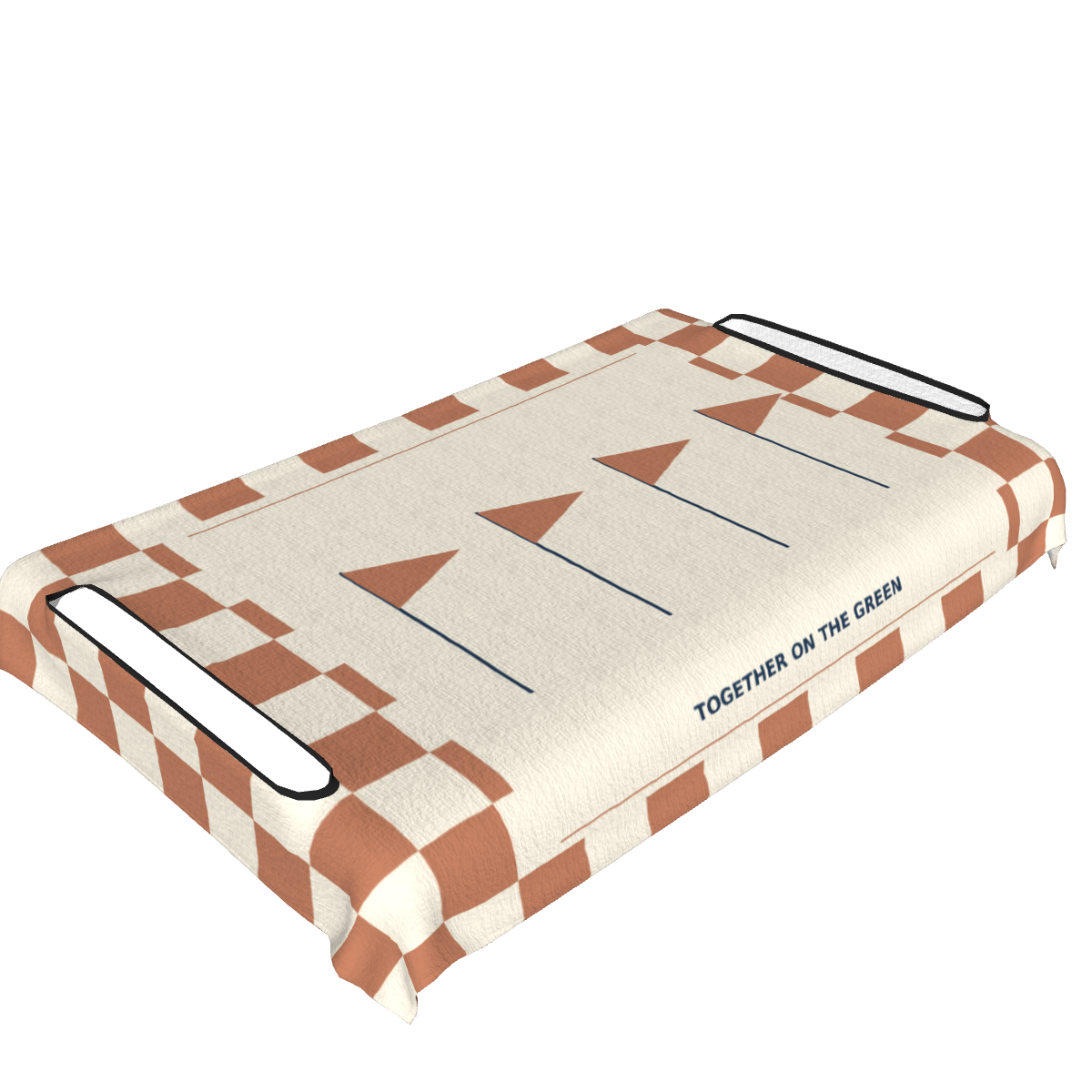 Family Flags Personalized Golf Cart Seat Cover — White, before personalization