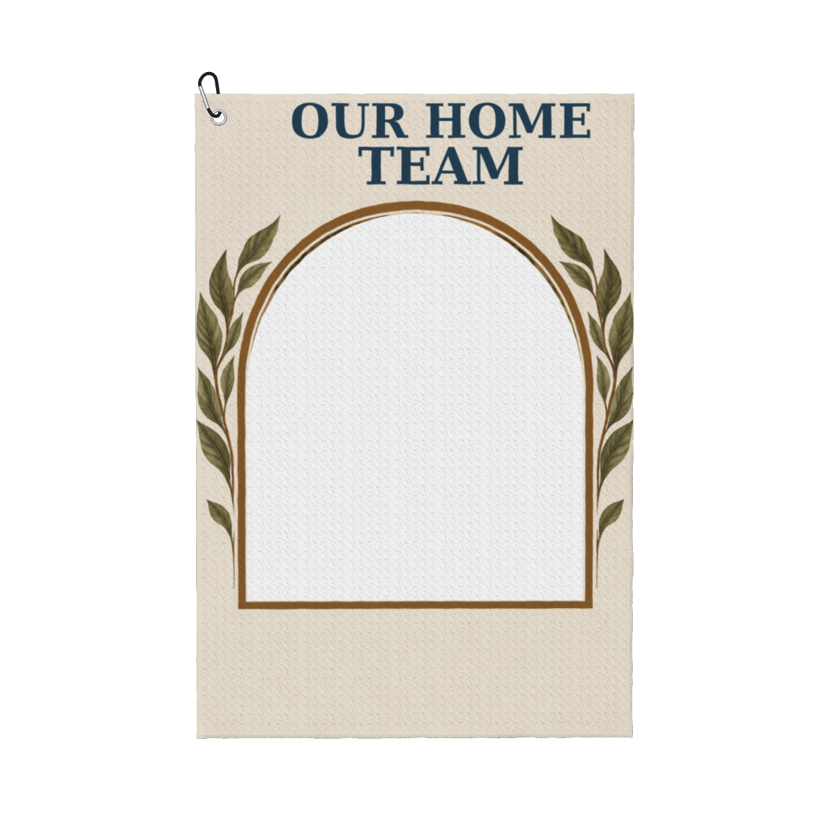 Our Home Team Personalized Golf Towel — White, before personalization
