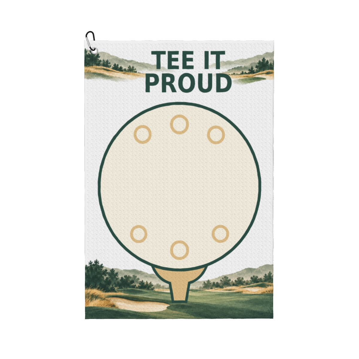 Tee It Proud Personalized Golf Towel — White, before personalization