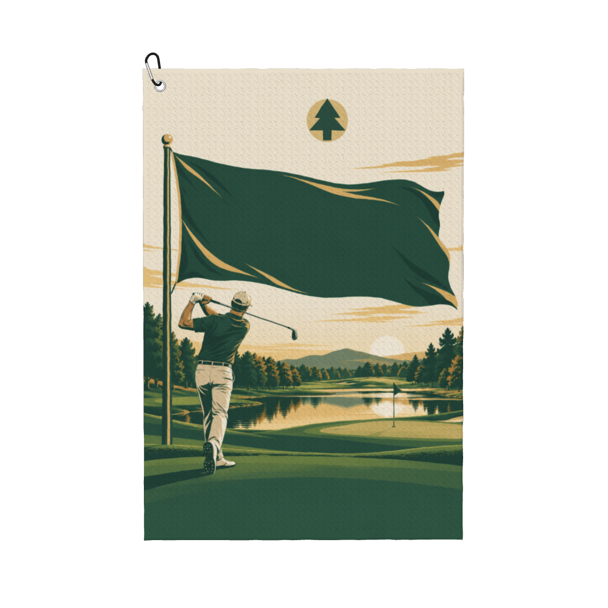 Club Day Open Personalized Golf Towel — White, before personalization