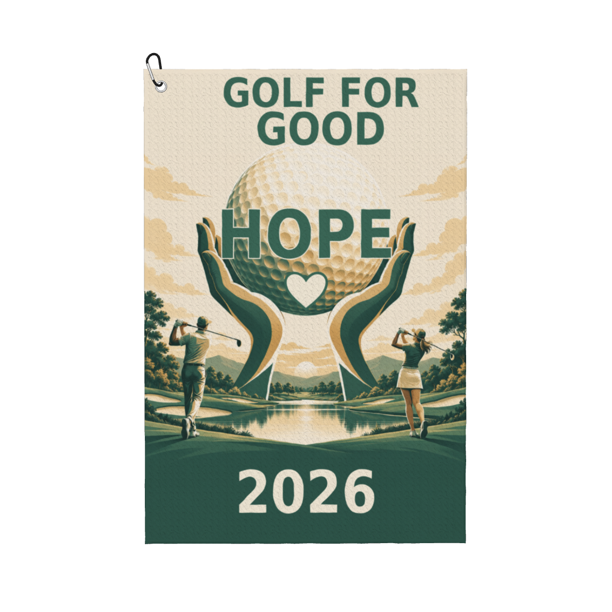 Golf for Good Personalized Golf Towel — White, personalized example