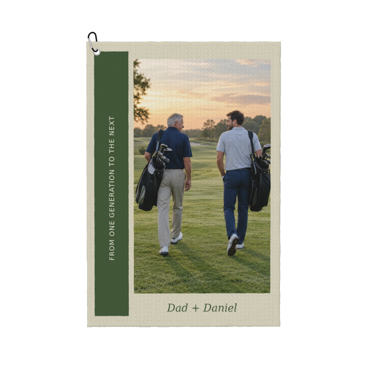 The same design personalized with a father-and-son photo and Dad + Daniel dedication