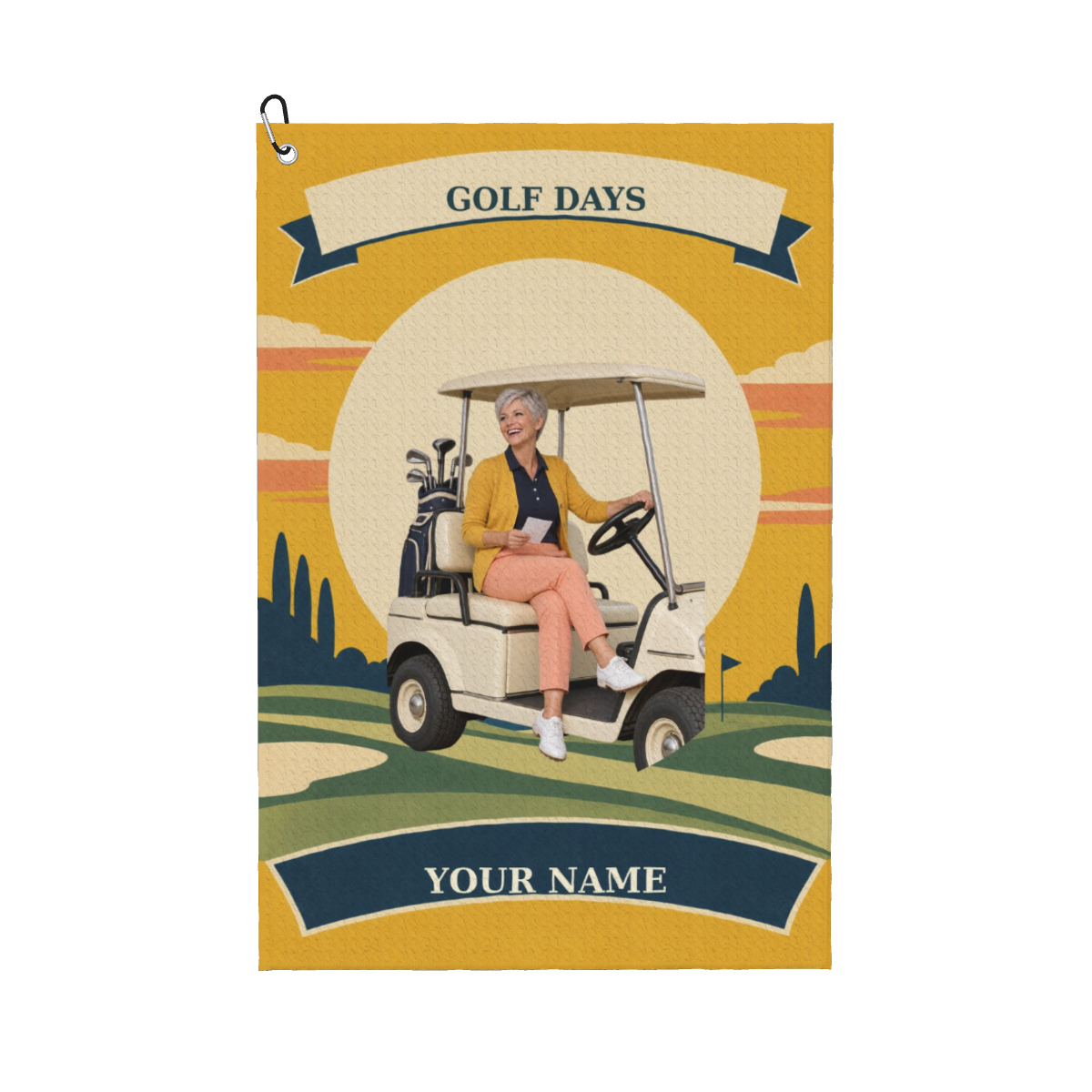 Golden Golf Days Custom Golf Towel